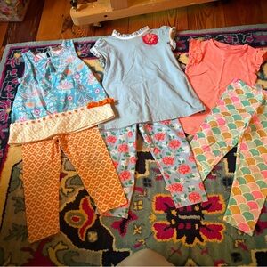 Rare Editions Carter’s 5 6 Girls' Pink Blue & Orange outfit Set Trio bundle lot
